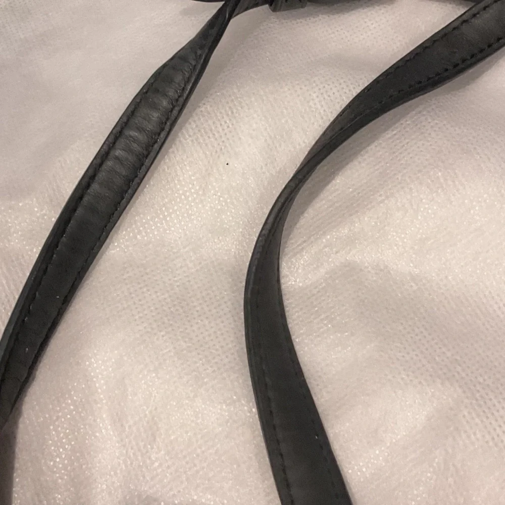 Coach Black Leather Crossbody Bag with Gold Accents